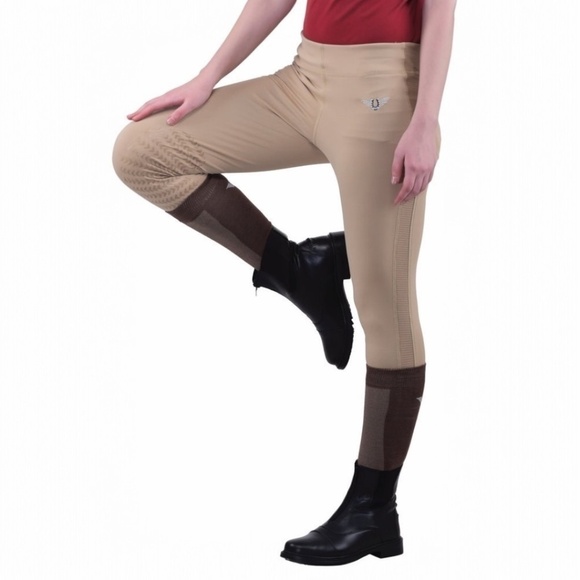 TuffRider Ladies Ventilated Schooling Tights in Beige Size S - Picture 1 of 10